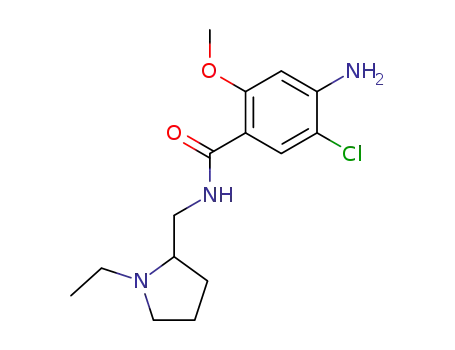 Molecular Structure of 4840-66-8 (Benzamide,
4-amino-5-chloro-N-[(1-ethyl-2-pyrrolidinyl)methyl]-2-methoxy-)