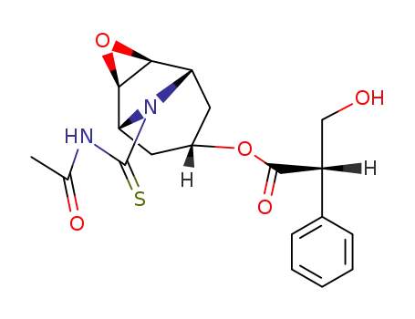 (<i>S</i>)-3-hydroxy-2-phenyl-propionic acid 9-(acetyl-thiocarbamoyl)-(1<i>r</i><i>N</i>,2<i>t</i><i>H</i>,4<i>t</i><i>H</i>,5<i>c</i><i>N</i>)-3-oxa-9-aza-tricyclo[3.3.1.0<sup>2,4</sup>]non-7<i>t</i>-yl ester