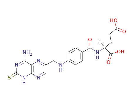 Molecular Structure of 103207-69-8 (<i>N</i>-{4-[(4-amino-2-thioxo-1,2-dihydro-pteridin-6-ylmethyl)-amino]-benzoyl}-L-glutamic acid)