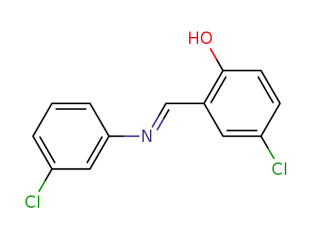 Molecular Structure of 75854-14-7 (Phenol, 4-chloro-2-[[(3-chlorophenyl)imino]methyl]-)