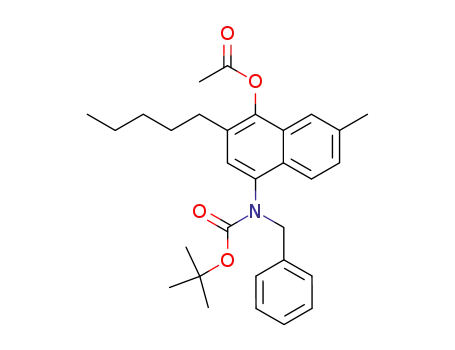 Molecular Structure of 122846-87-1 (Carbamic acid,
[4-(acetyloxy)-6-methyl-3-pentyl-1-naphthalenyl](phenylmethyl)-,
1,1-dimethylethyl ester)