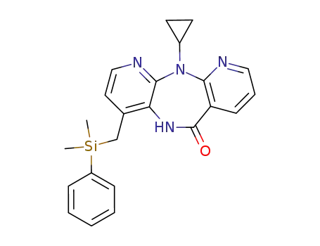 Molecular Structure of 141319-44-0 (11-cyclopropyl-5,11-dihydro-4-<(dimethylphenylsilyl)methyl>-6H-dipyrido<3,2-b:2',3'-e><1,4>diazepine-6-one)