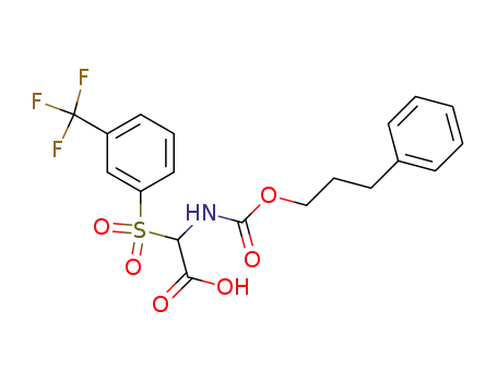 Molecular Structure of 41142-04-5 ((3-Phenyl-propoxycarbonylamino)-(3-trifluoromethyl-benzenesulfonyl)-acetic acid)