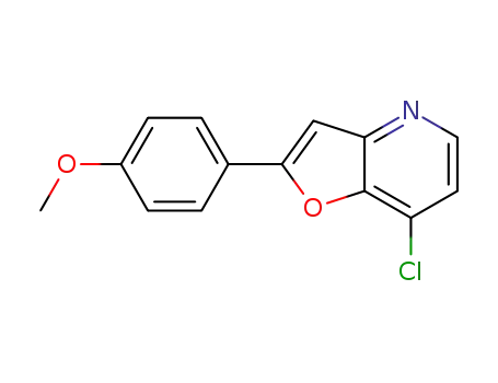 Molecular Structure of 1360911-26-7 (7-chloro-2-(4-methoxyphenyl)furo[3,2-b]pyridine)