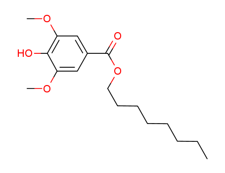 Molecular Structure of 177959-99-8 (Benzoic acid, 4-hydroxy-3,5-dimethoxy-, octyl ester)