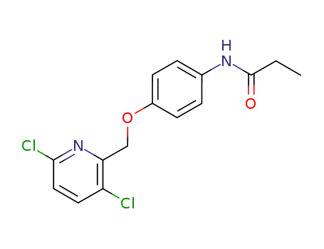 Molecular Structure of 58803-96-6 (Propanamide, N-[4-[(3,6-dichloro-2-pyridinyl)methoxy]phenyl]-)