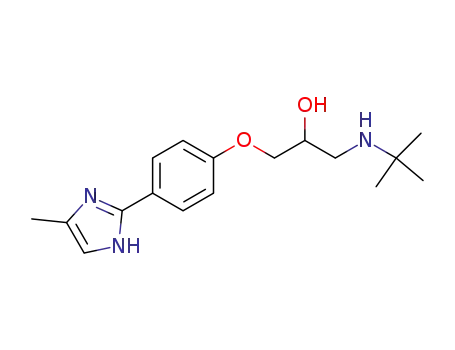 Molecular Structure of 60963-79-3 (2-Propanol,
1-[(1,1-dimethylethyl)amino]-3-[4-(4-methyl-1H-imidazol-2-yl)phenoxy]-)