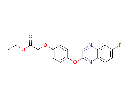 Molecular Structure of 76578-18-2 (Propanoic acid, 2-[4-[(6-fluoro-2-quinoxalinyl)oxy]phenoxy]-, ethyl ester)