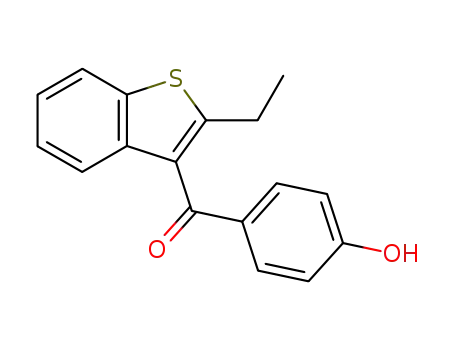 Molecular Structure of 39620-27-4 (Methanone, (2-ethylbenzo[b]thien-3-yl)(4-hydroxyphenyl)-)