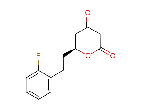 Molecular Structure of 498532-02-8 (2H-Pyran-2,4(3H)-dione, 6-[2-(2-fluorophenyl)ethyl]dihydro-, (6S)-)
