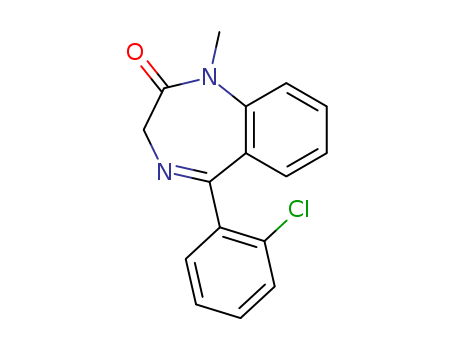 Molecular Structure of 18100-68-0 (2H-1,4-Benzodiazepin-2-one,5-(2-chlorophenyl)- 1,3-dihydro-1-methyl- )