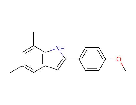 Molecular Structure of 62613-64-3 (1H-Indole, 2-(4-methoxyphenyl)-5,7-dimethyl-)