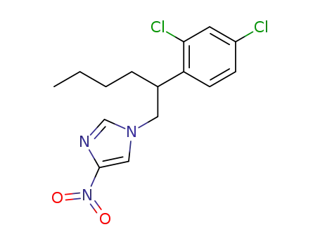 Molecular Structure of 61019-76-9 (1H-Imidazole, 1-[2-(2,4-dichlorophenyl)hexyl]-4-nitro-)