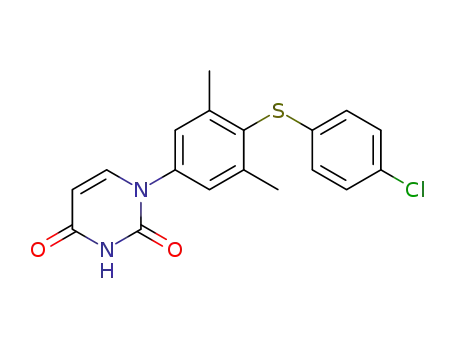 Molecular Structure of 58290-84-9 (2,4(1H,3H)-Pyrimidinedione,
1-[4-[(4-chlorophenyl)thio]-3,5-dimethylphenyl]-)