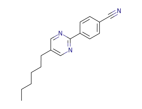 Molecular Structure of 59855-07-1 (Benzonitrile, 4-(5-hexyl-2-pyrimidinyl)-)