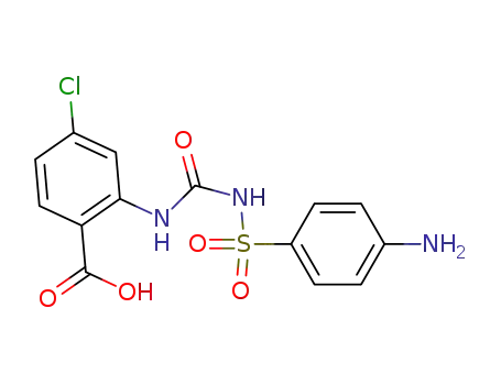 Molecular Structure of 189063-51-2 (Benzoic acid,
2-[[[[(4-aminophenyl)sulfonyl]amino]carbonyl]amino]-4-chloro-)