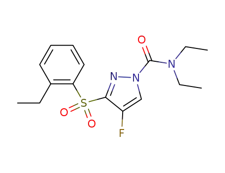 Molecular Structure of 143529-53-7 (1H-Pyrazole-1-carboxamide,
N,N-diethyl-3-[(2-ethylphenyl)sulfonyl]-4-fluoro-)