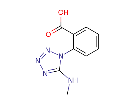 Molecular Structure of 59342-37-9 (Benzoic acid, 2-[5-(methylamino)-1H-tetrazol-1-yl]-)