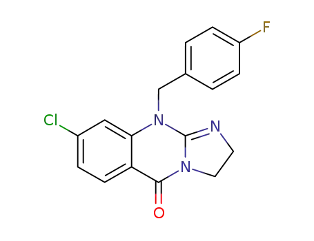 Molecular Structure of 55536-56-6 (Imidazo[2,1-b]quinazolin-5(3H)-one,
8-chloro-10-[(4-fluorophenyl)methyl]-2,10-dihydro-)