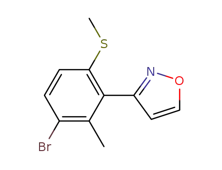 Molecular Structure of 391199-90-9 (Isoxazole, 3-[3-bromo-2-methyl-6-(methylthio)phenyl]-)