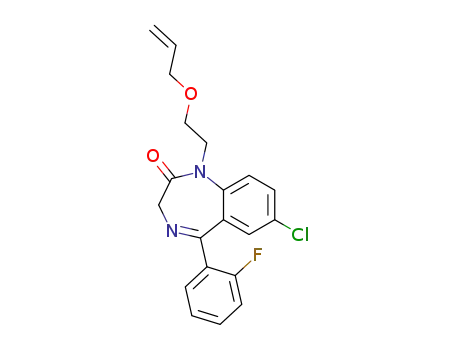Molecular Structure of 39898-98-1 (2H-1,4-Benzodiazepin-2-one,7-chloro-5-(2-fluorophenyl)-1,3-dihydro-1-[2-(2-propen-1-yloxy)ethyl]-)