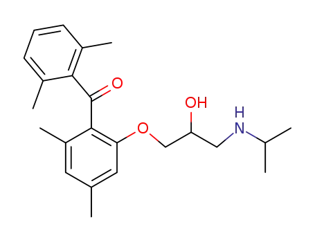 Molecular Structure of 62262-07-1 (Methanone,
(2,6-dimethylphenyl)[2-[2-hydroxy-3-[(1-methylethyl)amino]propoxy]-4,6-
dimethylphenyl]-)