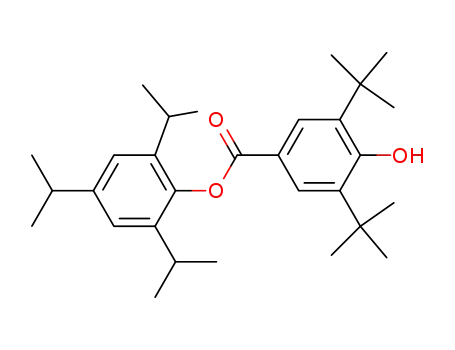 Molecular Structure of 38487-67-1 (Benzoic acid, 3,5-bis(1,1-dimethylethyl)-4-hydroxy-,
2,4,6-tris(1-methylethyl)phenyl ester)