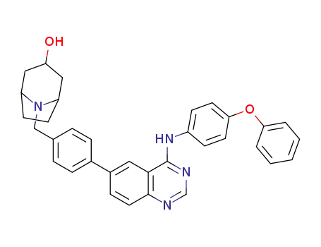 Molecular Structure of 289036-98-2 (8-Azabicyclo[3.2.1]octan-3-ol,
8-[[4-[4-[(4-phenoxyphenyl)amino]-6-quinazolinyl]phenyl]methyl]-)