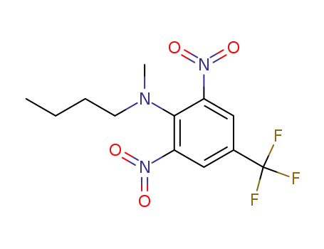 Molecular Structure of 10156-72-6 (Benzenamine, N-butyl-N-methyl-2,6-dinitro-4-(trifluoromethyl)-)