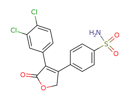 Molecular Structure of 162012-17-1 (Benzenesulfonamide,
4-[4-(3,4-dichlorophenyl)-2,5-dihydro-5-oxo-3-furanyl]-)