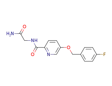 Molecular Structure of 579491-57-9 (2-Pyridinecarboxamide,
N-(2-amino-2-oxoethyl)-5-[(4-fluorophenyl)methoxy]-)
