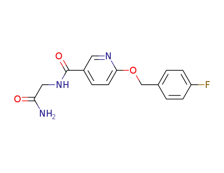 Molecular Structure of 579491-52-4 (3-Pyridinecarboxamide,
N-(2-amino-2-oxoethyl)-6-[(4-fluorophenyl)methoxy]-)