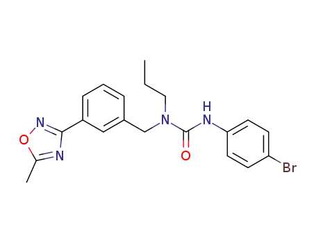 Molecular Structure of 395067-62-6 (Urea,
N'-(4-bromophenyl)-N-[[3-(5-methyl-1,2,4-oxadiazol-3-yl)phenyl]methyl]-
N-propyl-)