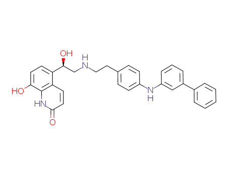 Molecular Structure of 530084-38-9 (2(1H)-Quinolinone,
5-[(1R)-2-[[2-[4-([1,1'-biphenyl]-3-ylamino)phenyl]ethyl]amino]-1-hydroxy
ethyl]-8-hydroxy-)