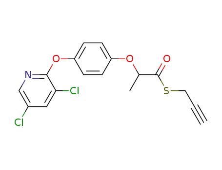 Molecular Structure of 70791-35-4 (Propanethioic acid, 2-[4-[(3,5-dichloro-2-pyridinyl)oxy]phenoxy]-,
S-2-propynyl ester)