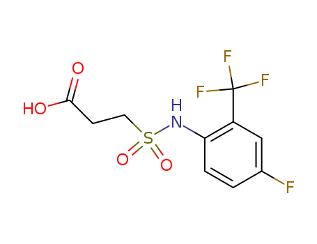 137383-69-8,Propanoic acid,3-[[[4-fluoro-2-(trifluoromethyl) phenyl]amino]sulfonyl]- ,