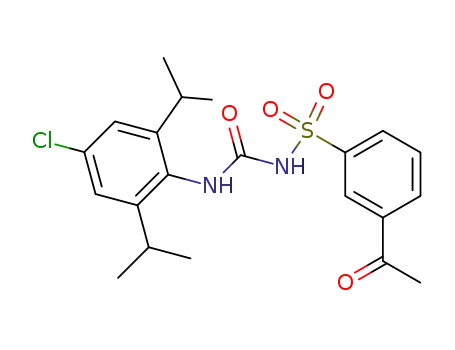 Molecular Structure of 210825-69-7 (Benzenesulfonamide,
3-acetyl-N-[[[4-chloro-2,6-bis(1-methylethyl)phenyl]amino]carbonyl]-)