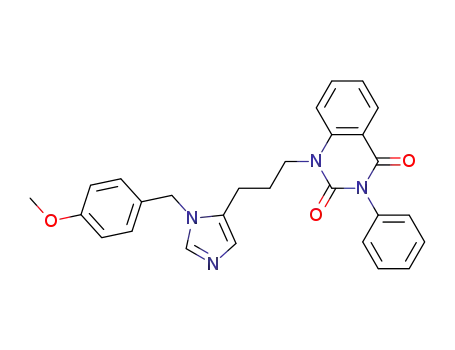 Molecular Structure of 602334-75-8 (2,4(1H,3H)-Quinazolinedione,
1-[3-[1-[(4-methoxyphenyl)methyl]-1H-imidazol-5-yl]propyl]-3-phenyl-)