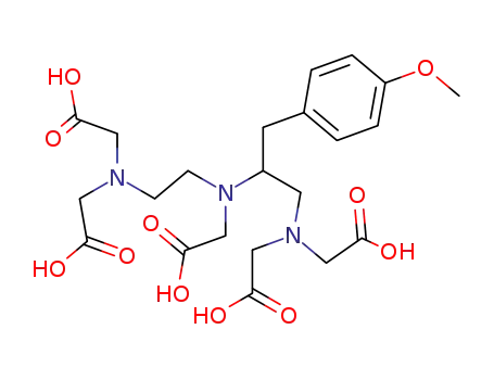 Molecular Structure of 135306-68-2 (Glycine,
N-[2-[bis(carboxymethyl)amino]ethyl]-N-[2-[bis(carboxymethyl)amino]-1-
[(4-methoxyphenyl)methyl]ethyl]-)