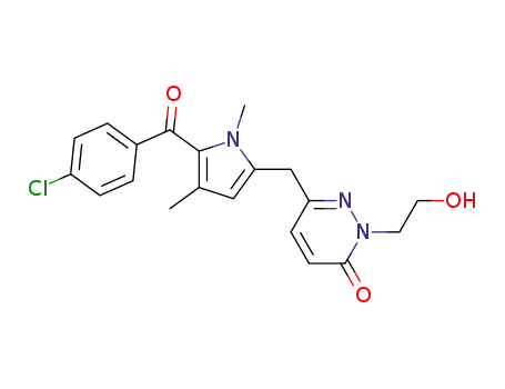 Molecular Structure of 179384-65-7 (3(2H)-Pyridazinone,6-[[5-(4-chlorobenzoyl)-1,4-dimethyl-1H-pyrrol-2-yl]methyl]-2-(2-hydroxyethyl)-)