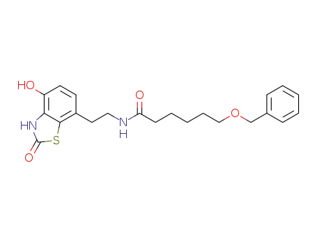 Molecular Structure of 143440-73-7 (Hexanamide,
N-[2-(2,3-dihydro-4-hydroxy-2-oxo-7-benzothiazolyl)ethyl]-6-(phenylmeth
oxy)-)