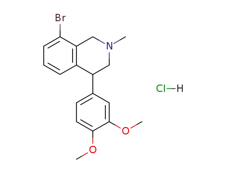 Molecular Structure of 81362-94-9 (Isoquinoline,
8-bromo-4-(3,4-dimethoxyphenyl)-1,2,3,4-tetrahydro-2-methyl-,
hydrochloride)
