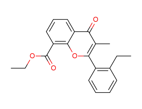 Molecular Structure of 90120-65-3 (4H-1-Benzopyran-8-carboxylic acid, 2-(2-ethylphenyl)-3-methyl-4-oxo-,
ethyl ester)