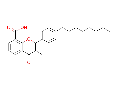 4H-1-Benzopyran-8-carboxylic acid, 3-methyl-2-(4-octylphenyl)-4-oxo-