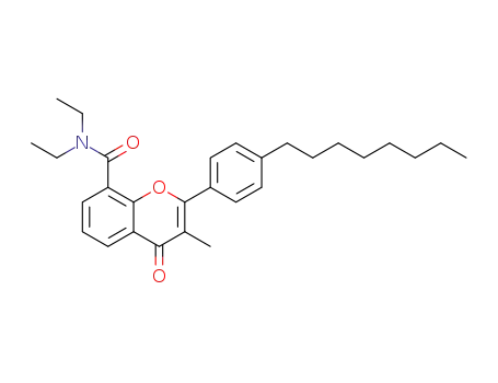 4H-1-Benzopyran-8-carboxamide,
N,N-diethyl-3-methyl-2-(4-octylphenyl)-4-oxo-