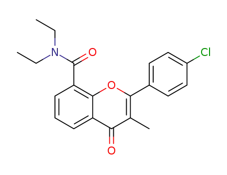 Molecular Structure of 90102-48-0 (4H-1-Benzopyran-8-carboxamide,
2-(4-chlorophenyl)-N,N-diethyl-3-methyl-4-oxo-)