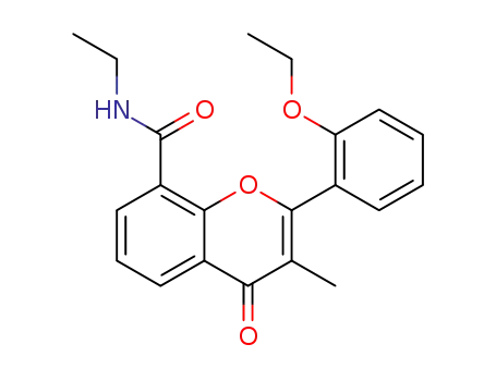 Molecular Structure of 90101-98-7 (4H-1-Benzopyran-8-carboxamide,
2-(2-ethoxyphenyl)-N-ethyl-3-methyl-4-oxo-)