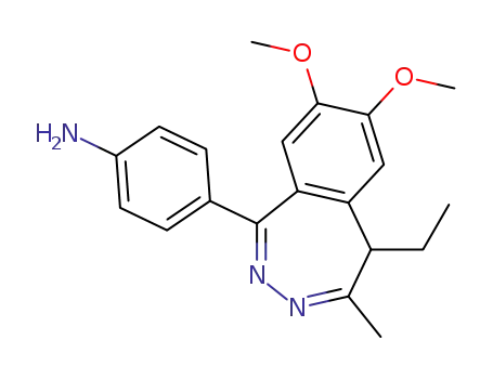 Molecular Structure of 102771-31-3 (Benzenamine,4-(5-ethyl-7,8-dimethoxy-4-methyl-5H-2,3-benzodiazepin-1-yl)-)