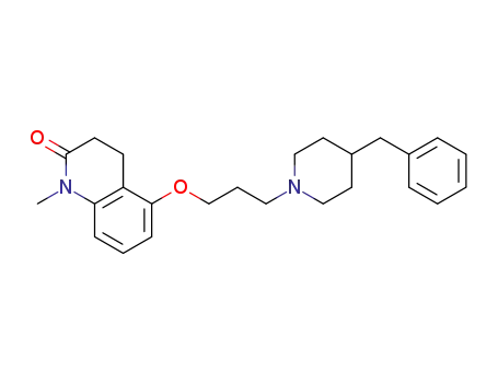 Molecular Structure of 78484-28-3 (2(1H)-Quinolinone,
3,4-dihydro-1-methyl-5-[3-[4-(phenylmethyl)-1-piperidinyl]propoxy]-)