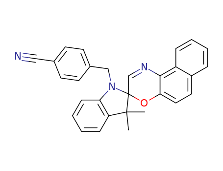 Molecular Structure of 104088-81-5 (Benzonitrile,
4-[(3,3-dimethylspiro[2H-indole-2,3'-[3H]naphth[2,1-b][1,4]oxazin]-1(3H
)-yl)methyl]-)